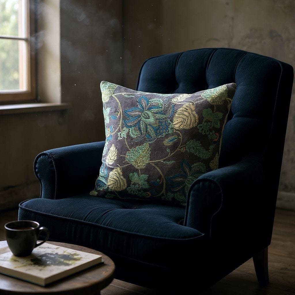 Cotton velvet 18x18 inches printed cushion cover - brown floral