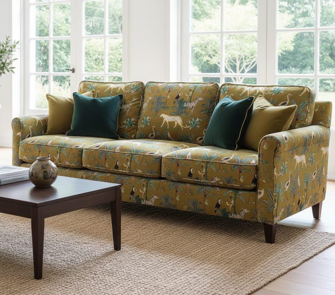 Jungle Print Velvet Fabric for Upholstery