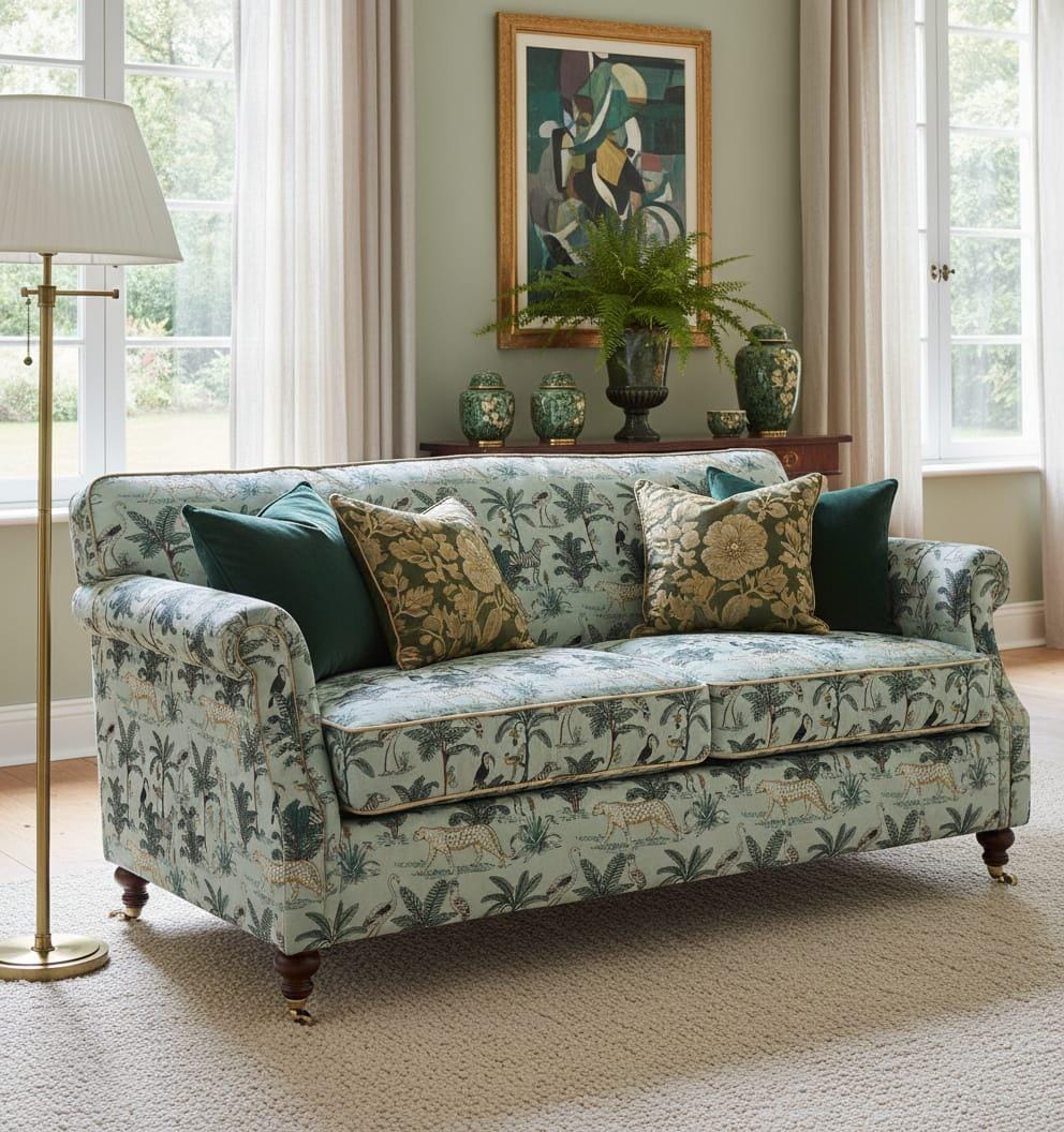 Jungle Print Velvet Fabric for Upholstery