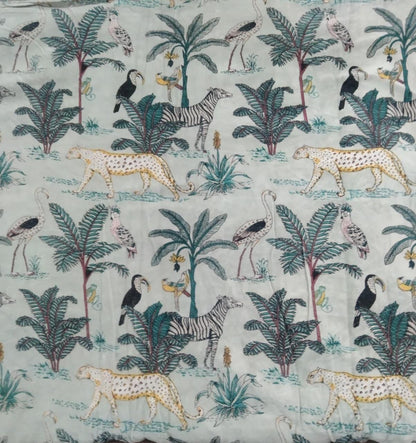 Jungle Print Velvet Fabric for Upholstery