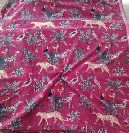 Jungle Print Velvet Fabric for Upholstery