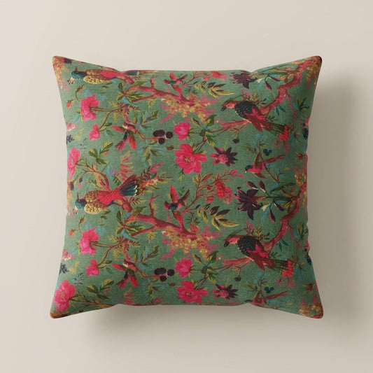limited time holiday sale Birds of Paradise Velvet Cushion Cover- green OFMD