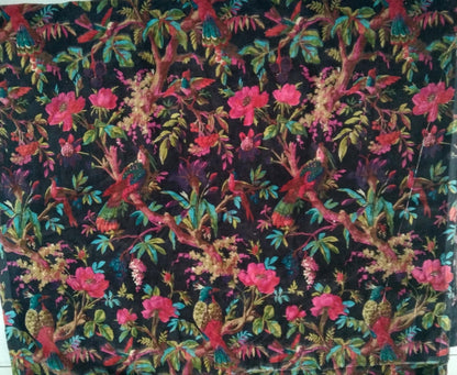 Birds of Paradise Velvet fabric for upholstery-Dusty Pink