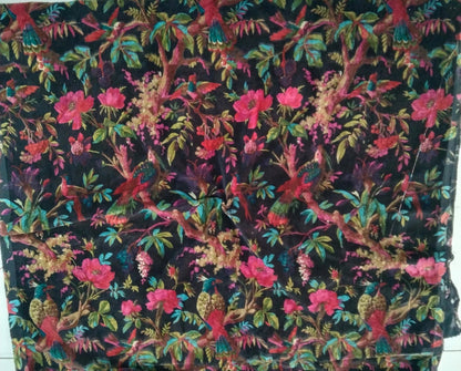 Birds of Paradise Velvet fabric for upholstery-Dusty Pink