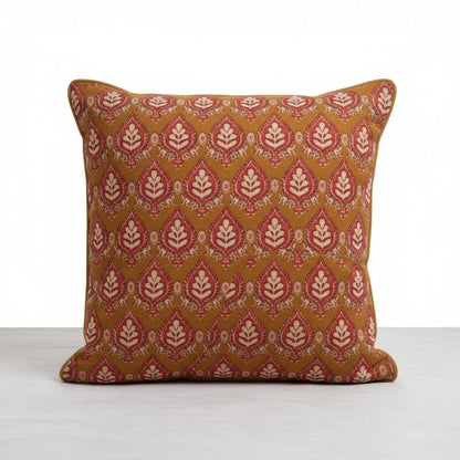 limited time holiday sale Cotton Velvet Mughal Motif Buta Cushion Cover 18x18" Double Sided Print Top Zip