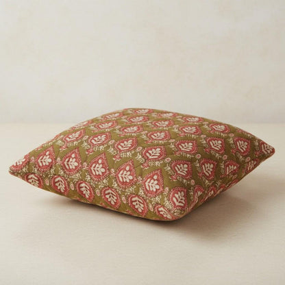 limited time holiday sale Cotton Velvet Mughal Motif Buta Cushion Cover 18x18" Double Sided Print Top Zip