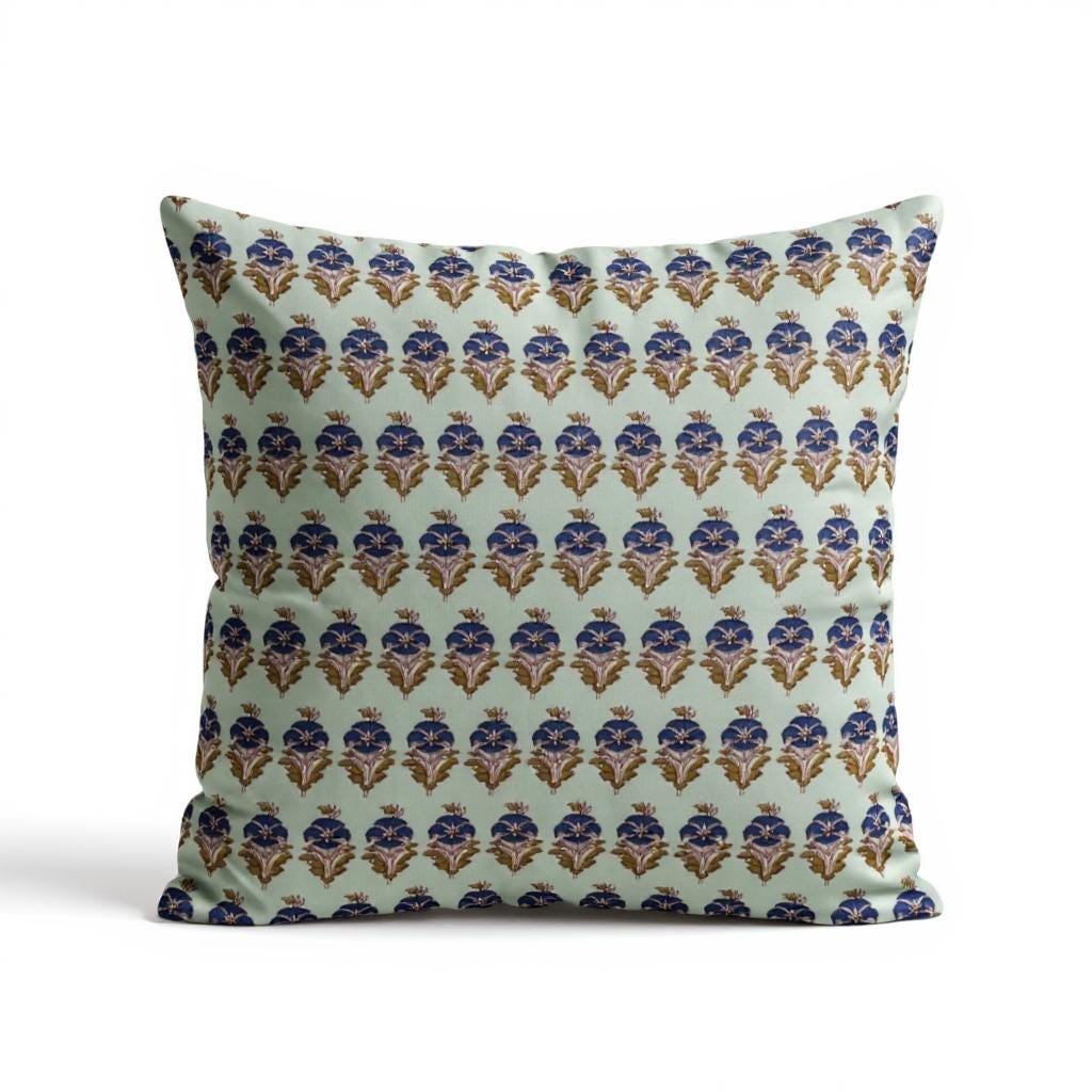 limited time holiday sale Cotton Velvet Midnight Lotus Motifs Cushion Cover 18x18" Double Sided Print Top Zip