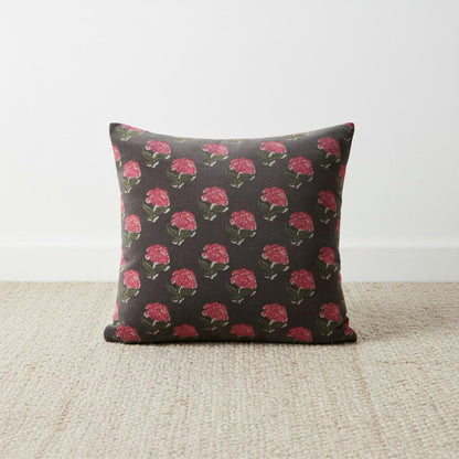 limited time holiday sale Cotton Velvet Peony Motifs Cushion Cover 18x18" Double Sided Print Top Zip