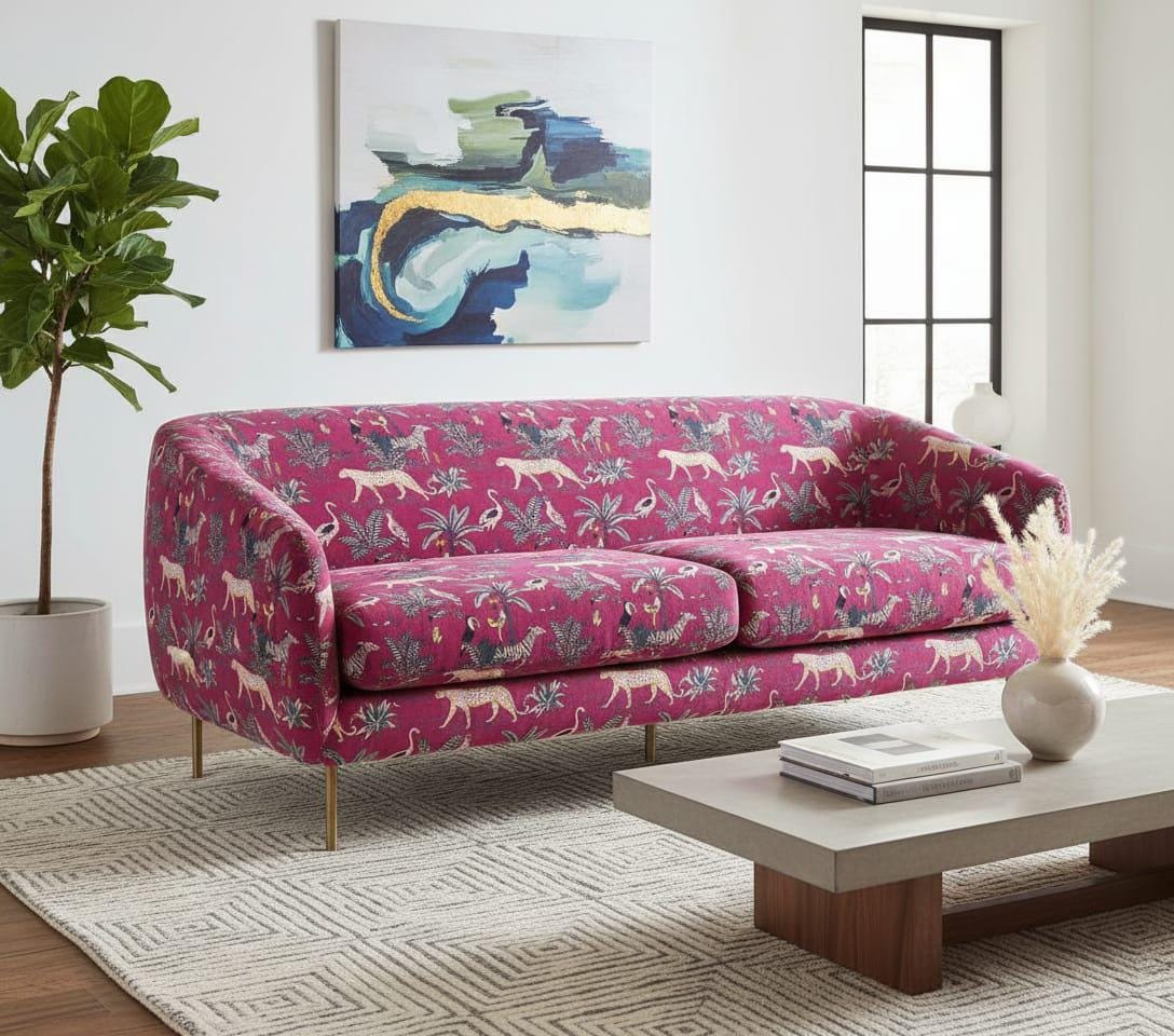 Jungle Print Velvet Fabric for Upholstery