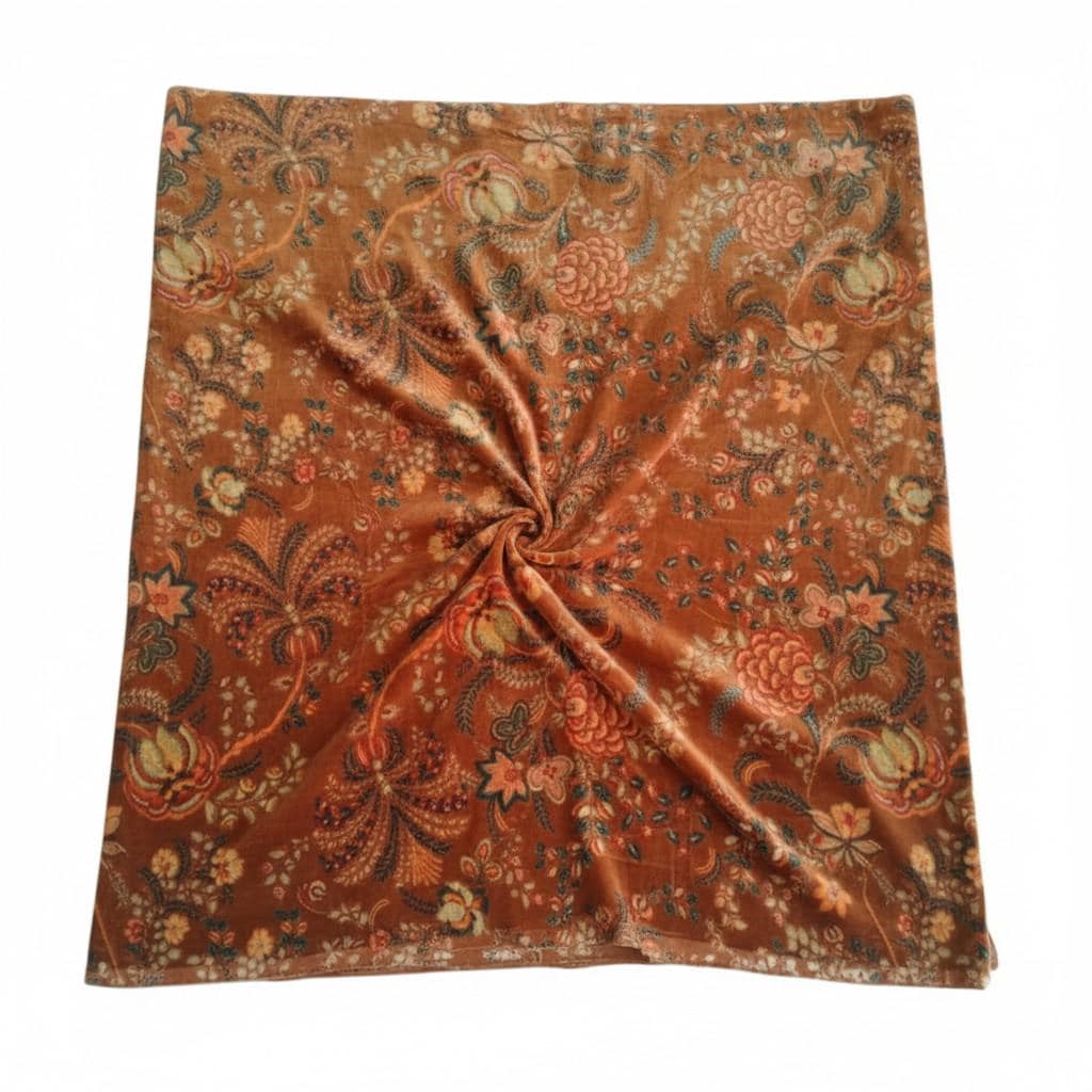 Cotton Velvet Fabric for Upholstery / DIY/ Dresses - Vintage floral Mukut 2