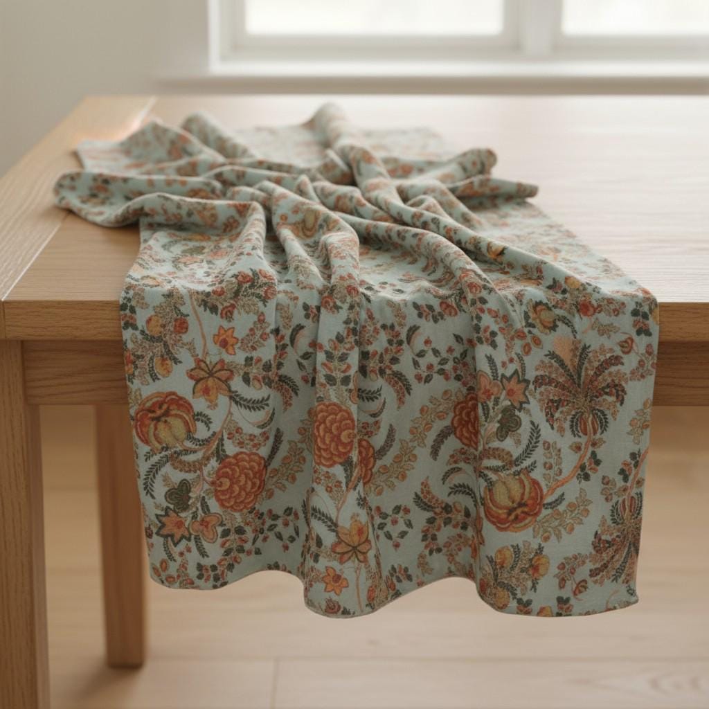 Cotton Velvet Fabric for Upholstery / DIY/ Dresses - Vintage floral Mukut 2