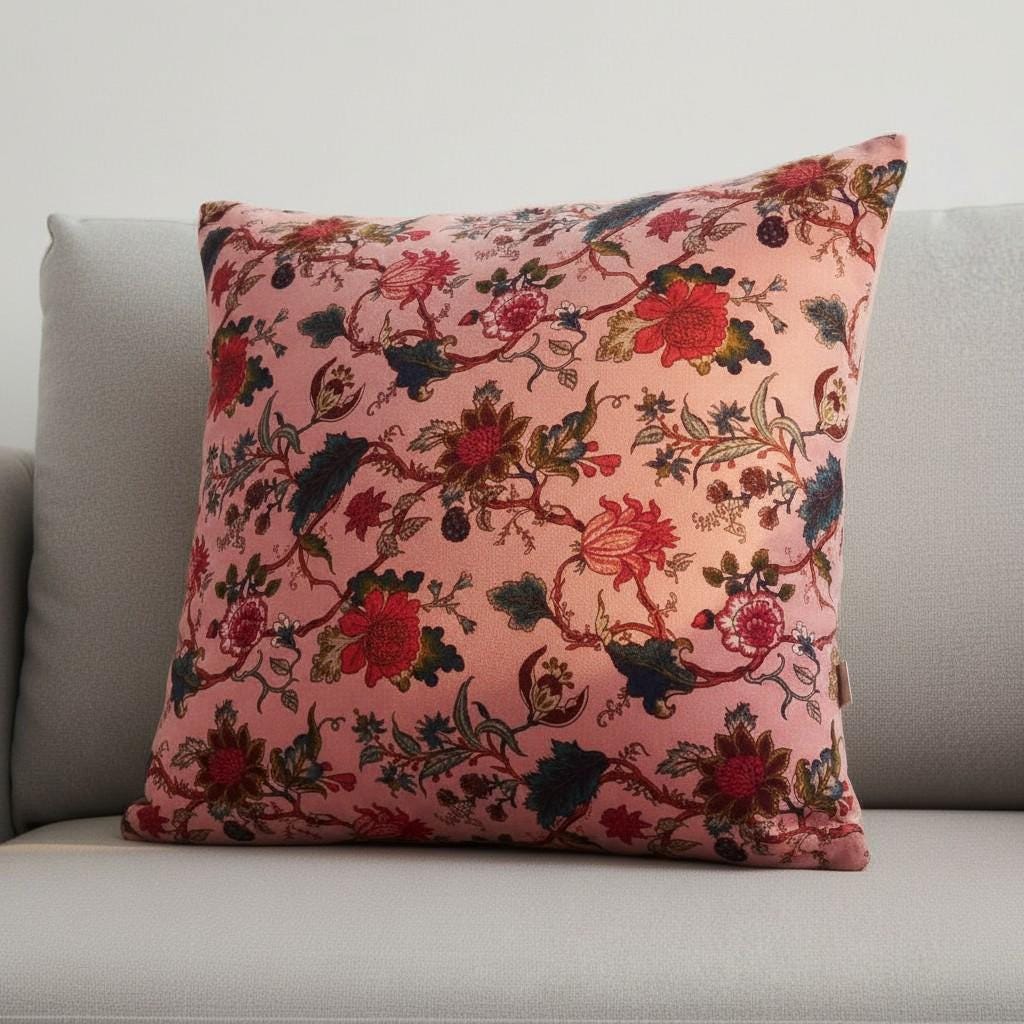 limited time holiday sale Tree of life Velvet Cushion Cover- Baby pink