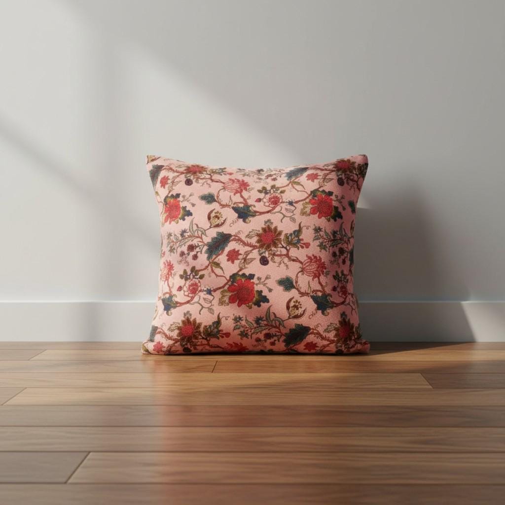 limited time holiday sale Tree of life Velvet Cushion Cover- Baby pink