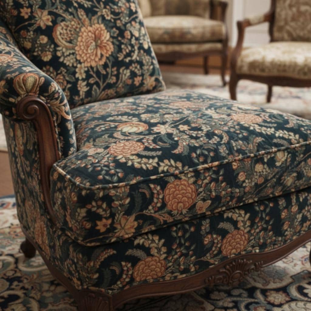 Cotton Velvet Fabric for Upholstery / DIY/ Dresses - Vintage floral Mukut 2