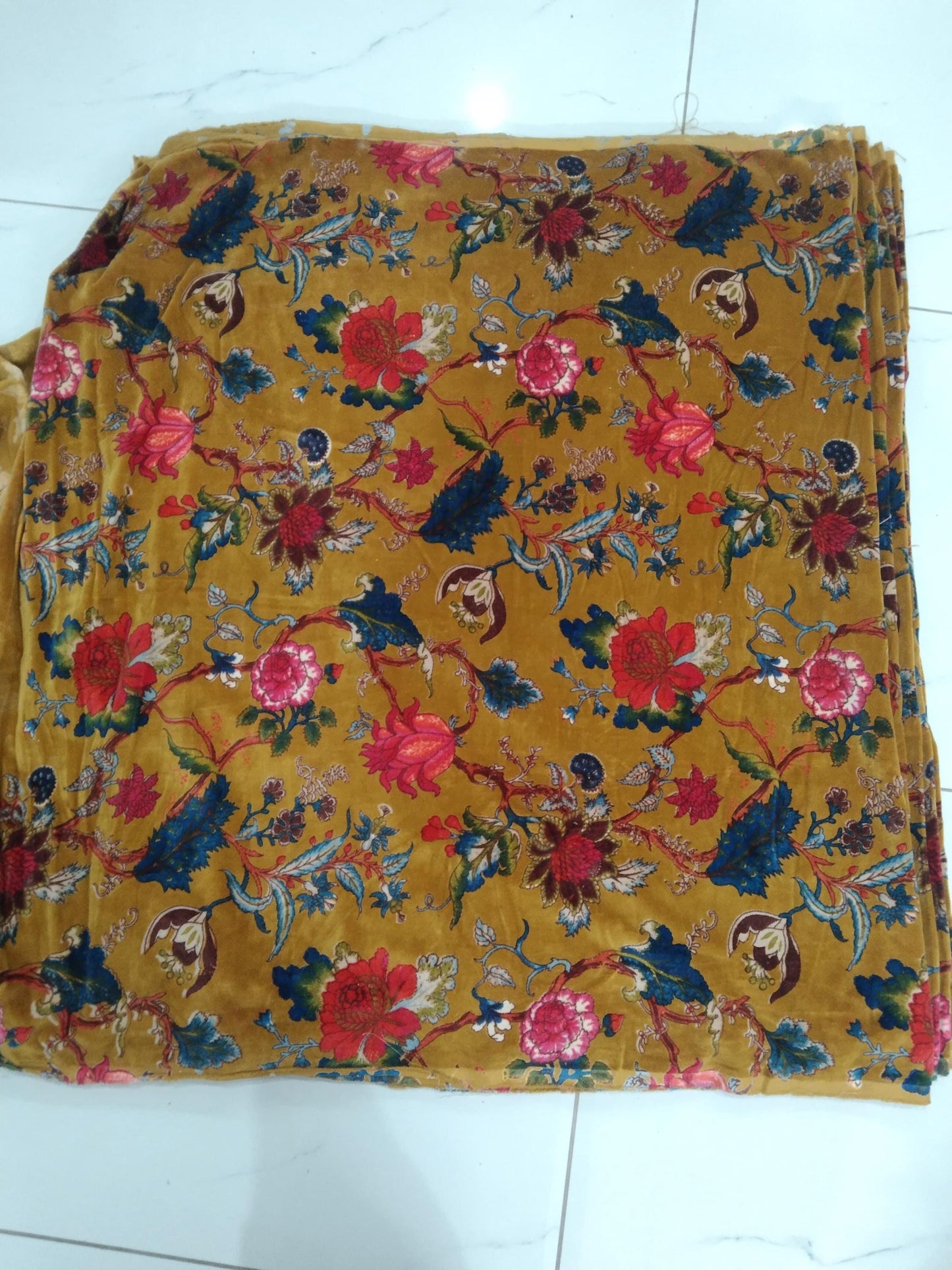 Cotton Velvet Fabric for Upholstery / DIY/ Dresses -Tree of Life