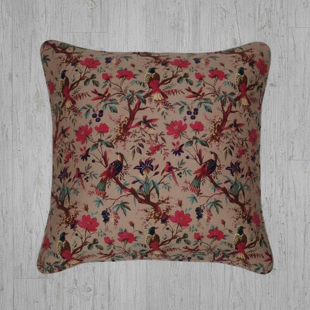 limited time holiday sale Birds of Paradise Velvet Cushion Cover- Dusty Beige OFMD