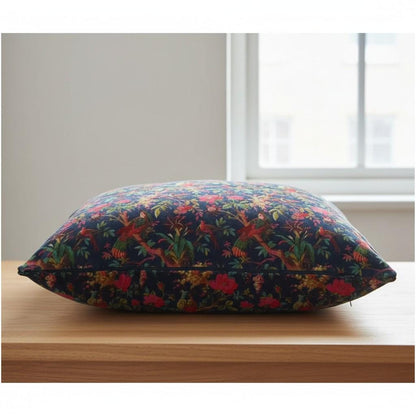 limited time holiday sale Birds of Paradise Velvet Cushion Cover- Navy Blue OFMD