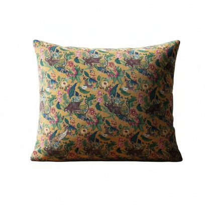 limited time holiday sale Monkey Velvet Cushion Cover- Mustard both sides print