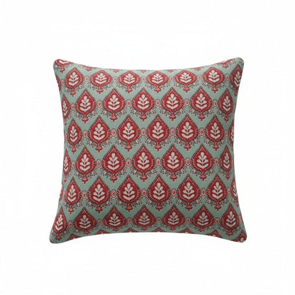 limited time holiday sale Cotton Velvet Mughal Motif Buta Cushion Cover 18x18" Double Sided Print Top Zip