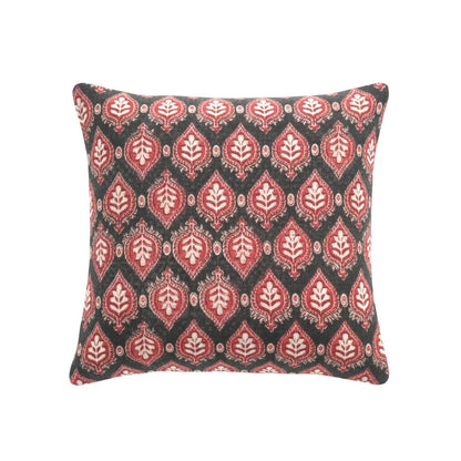 limited time holiday sale Cotton Velvet Mughal Motif Buta Cushion Cover 18x18" Double Sided Print Top Zip