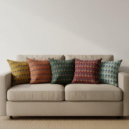 limited time holiday sale Cotton Velvet Midnight Lotus Motifs Cushion Cover 18x18" Double Sided Print Top Zip