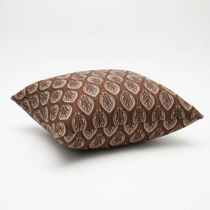 limited time holiday sale Cotton Velvet Floral Motifs Buta Cushion Cover 18x18" Double Sided Print Top Zip