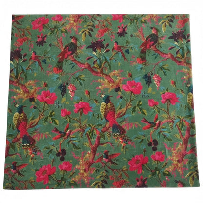 Cotton Velvet Fabric for Upholstery / DIY/ Dresses -Birds of Paradise Green