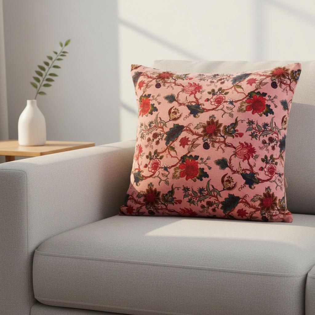 limited time holiday sale Tree of life Velvet Cushion Cover- Baby pink