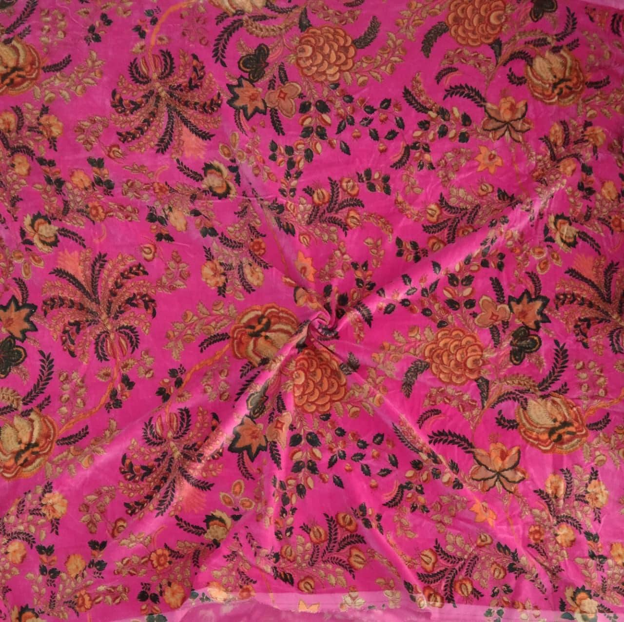 Cotton Velvet Fabric for Upholstery / DIY/ Dresses - Vintage floral Mukut 2