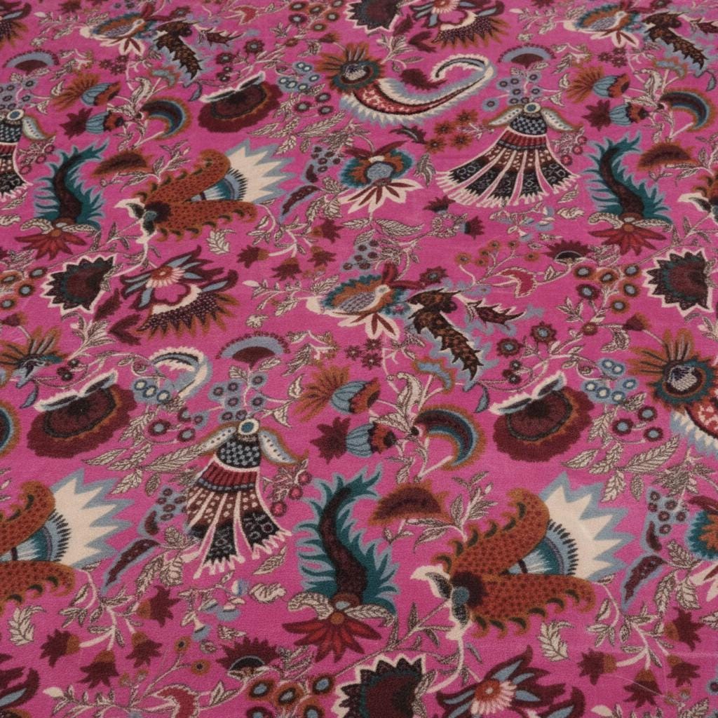 Cotton Velvet Fabric for Upholstery / DIY/ Dresses - Wandering Wildflower Mukut