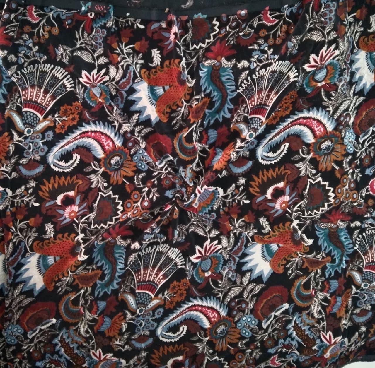 Cotton Velvet Fabric for Upholstery / DIY/ Dresses - Wandering Wildflower Mukut