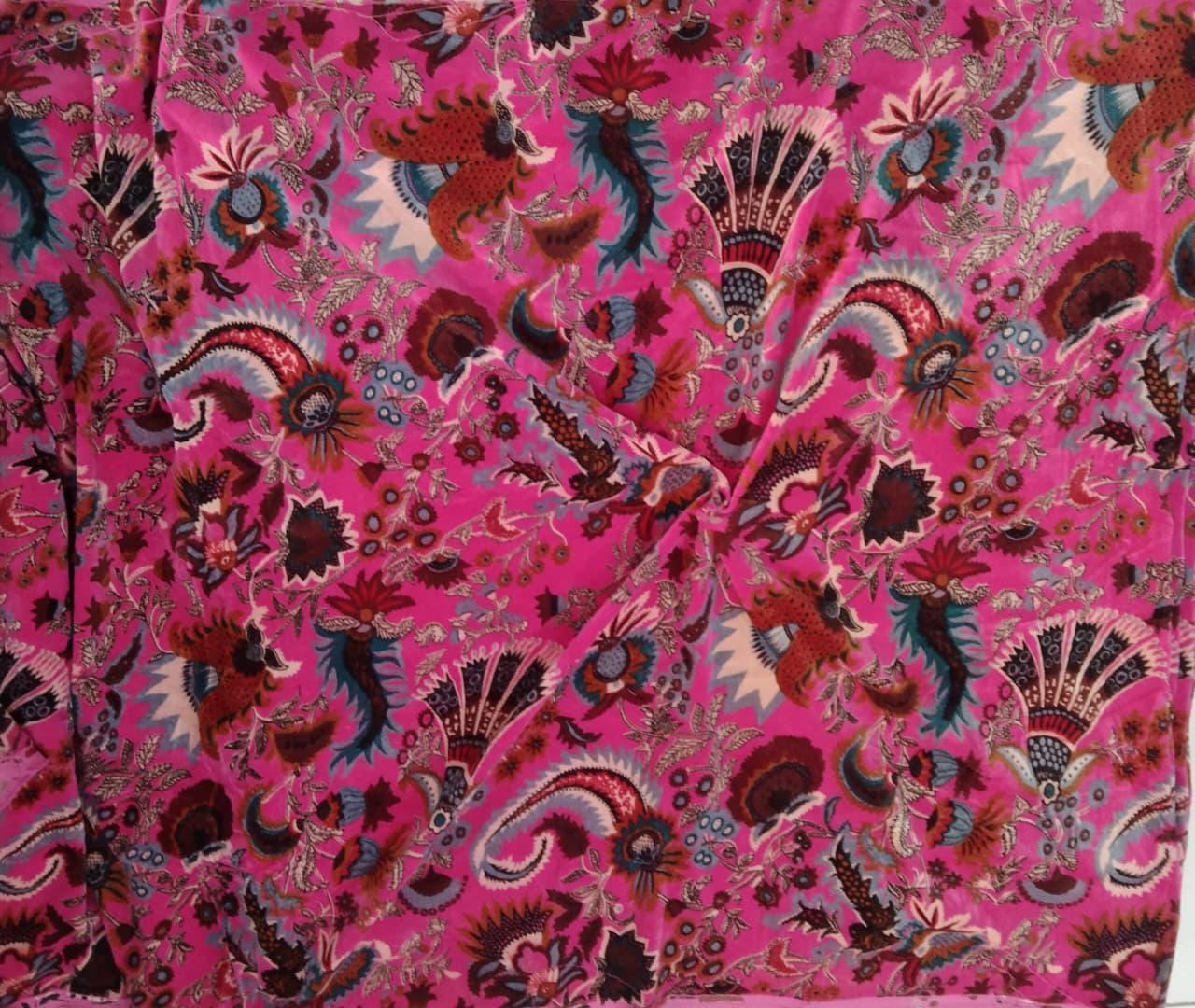 Cotton Velvet Fabric for Upholstery / DIY/ Dresses - Wandering Wildflower Mukut