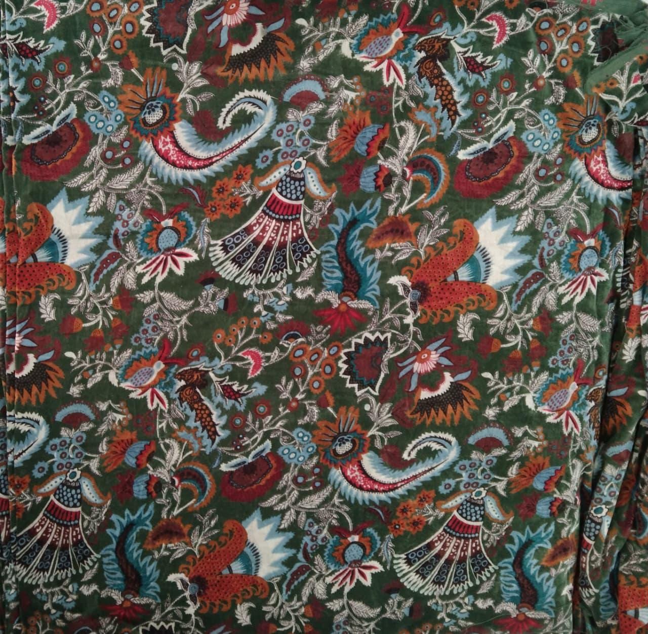 Cotton Velvet Fabric for Upholstery / DIY/ Dresses - Wandering Wildflower Mukut