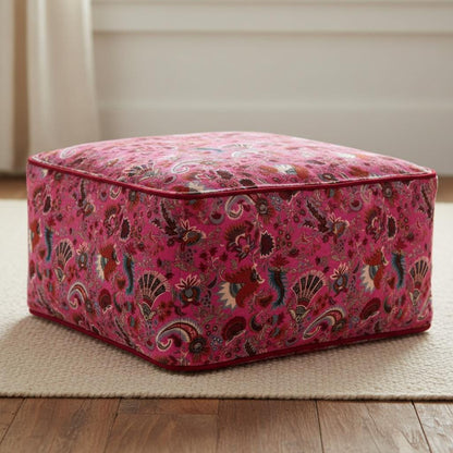 Wandering Wildflower Mukut 2 Print Ottoman Cover / Pouf Cover