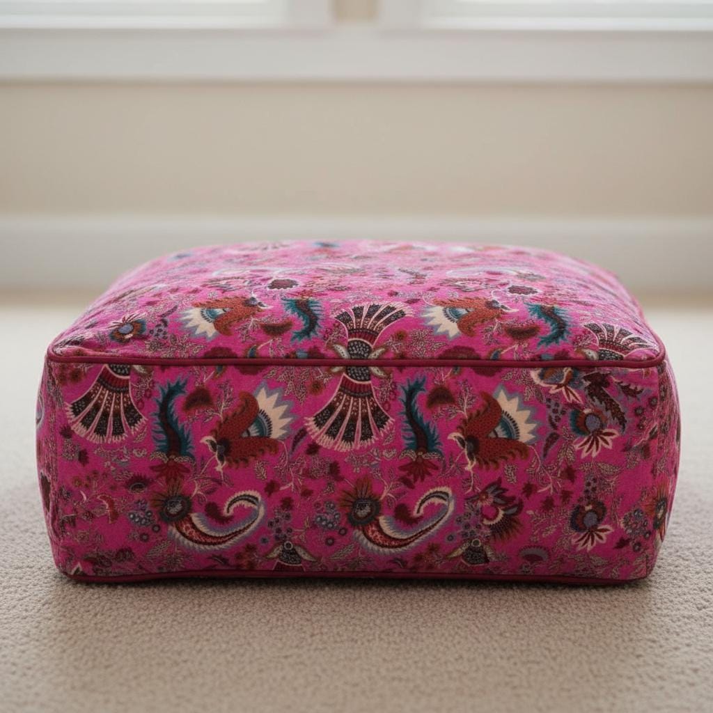 Wandering Wildflower Mukut 2 Print Ottoman Cover / Pouf Cover
