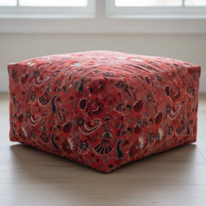 Wandering Wildflower Mukut 2 Print Ottoman Cover / Pouf Cover