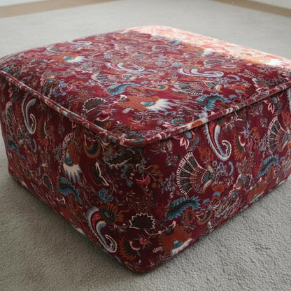 Wandering Wildflower Mukut 2 Print Ottoman Cover / Pouf Cover