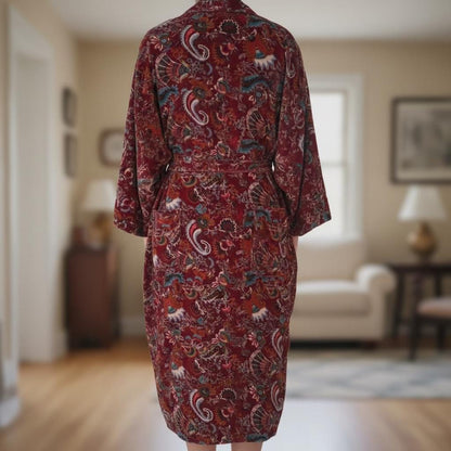 Cotton Velvet Robe Kimono wandering wildflower mukut