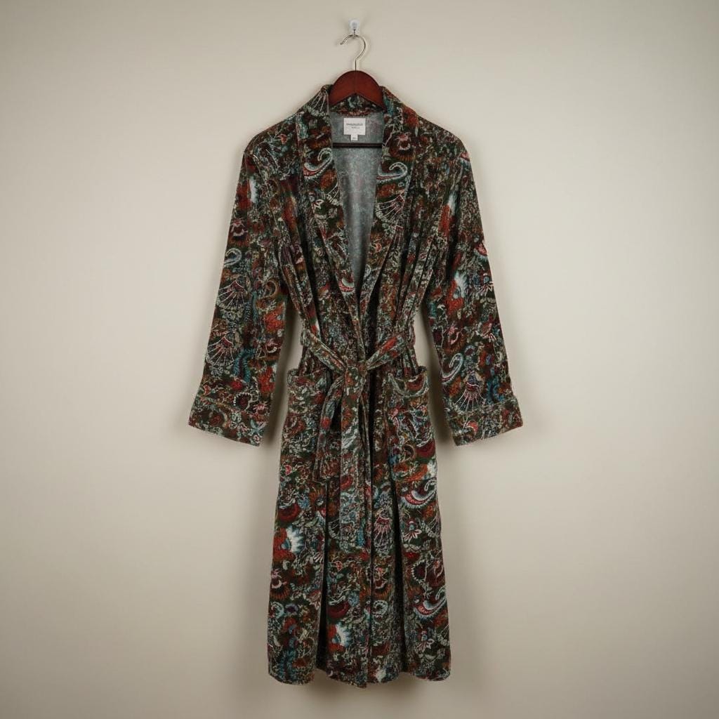 Cotton Velvet Robe Kimono wandering wildflower mukut
