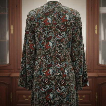 Cotton Velvet Robe Kimono wandering wildflower mukut