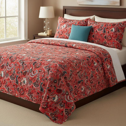 Wandering Wildflower mukut 400 GSM Velvet Quilt with pillow covers