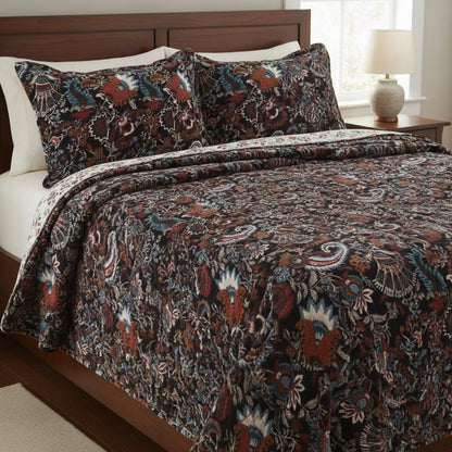 Wandering Wildflower mukut 400 GSM Velvet Quilt with pillow covers