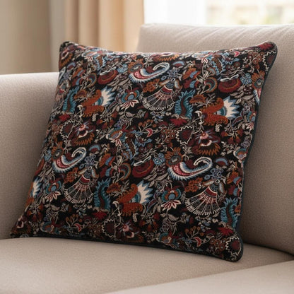 Wandering wildflower mukut Velvet Cushion Cover- both side printed velvet