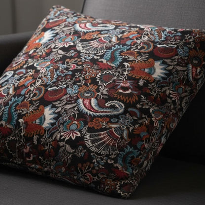 Wandering wildflower mukut Velvet Cushion Cover- both side printed velvet