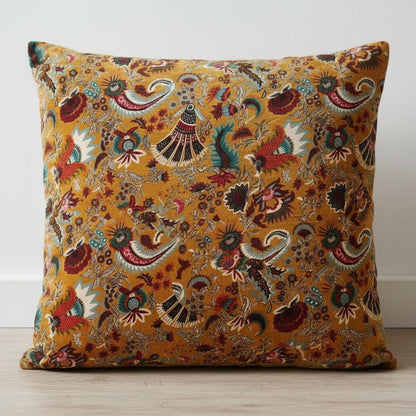 Wandering wildflower mukut Velvet Cushion Cover- both side printed velvet
