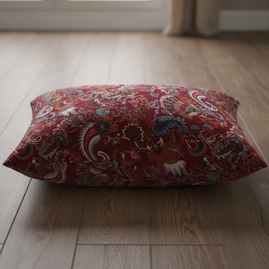 Wandering wildflower mukut Velvet Cushion Cover- both side printed velvet