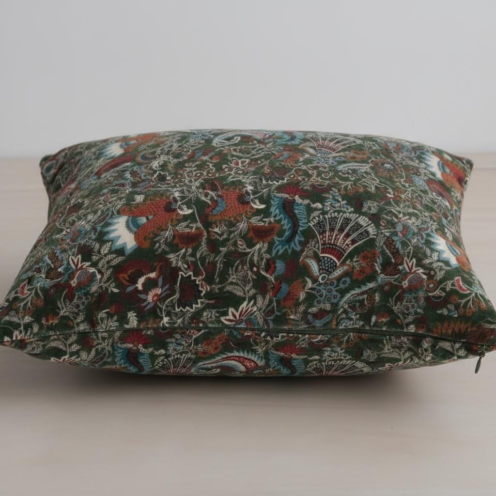 Wandering wildflower mukut Velvet Cushion Cover- both side printed velvet