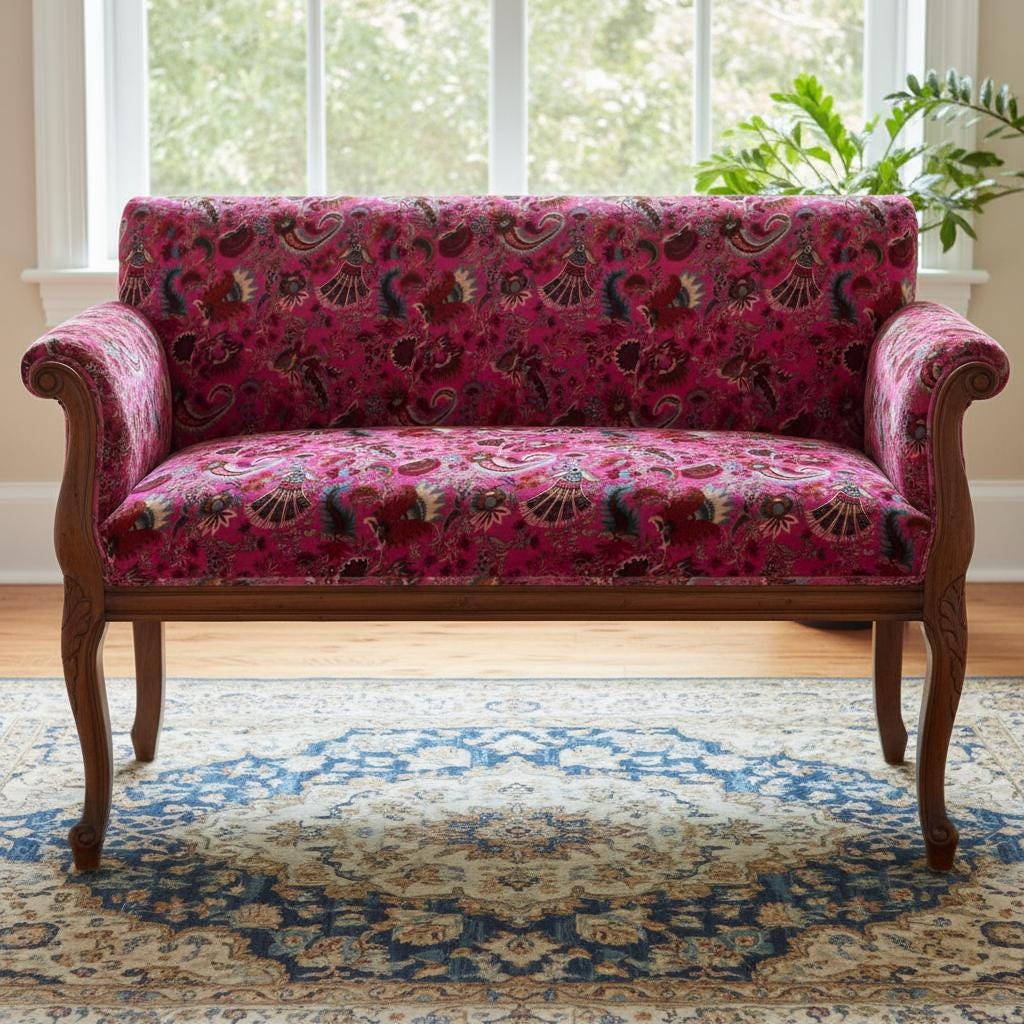 Cotton Velvet Fabric for Upholstery / DIY/ Dresses - Wandering Wildflower Mukut