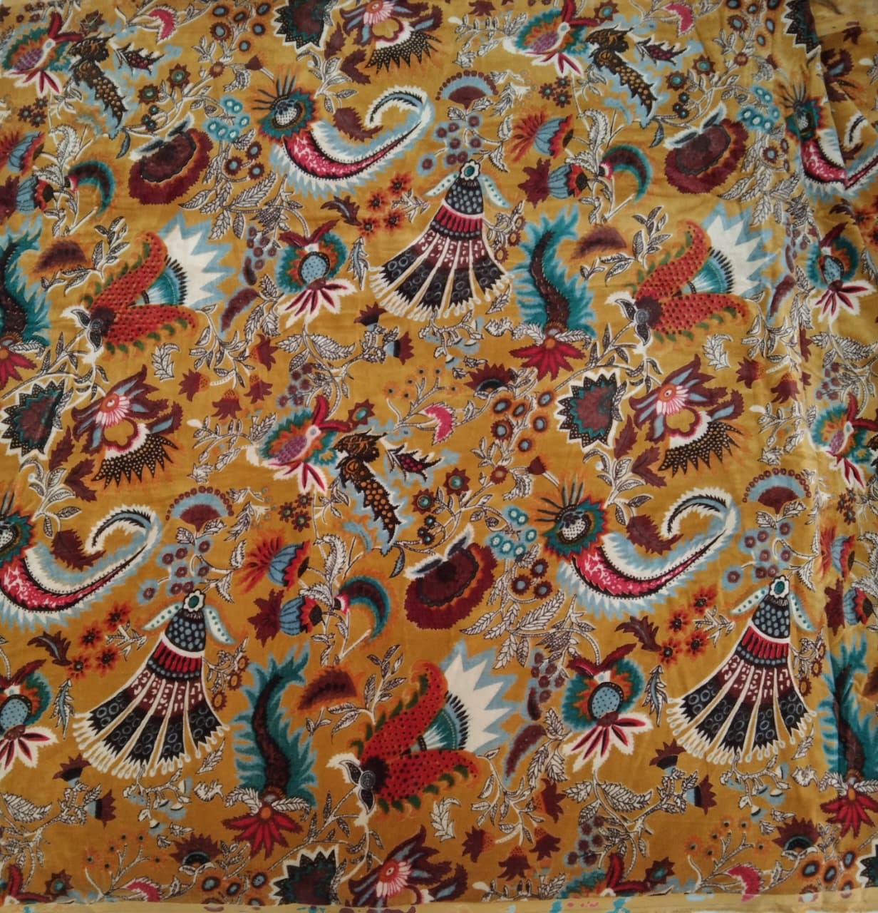 Cotton Velvet Fabric for Upholstery / DIY/ Dresses - Wandering Wildflower Mukut