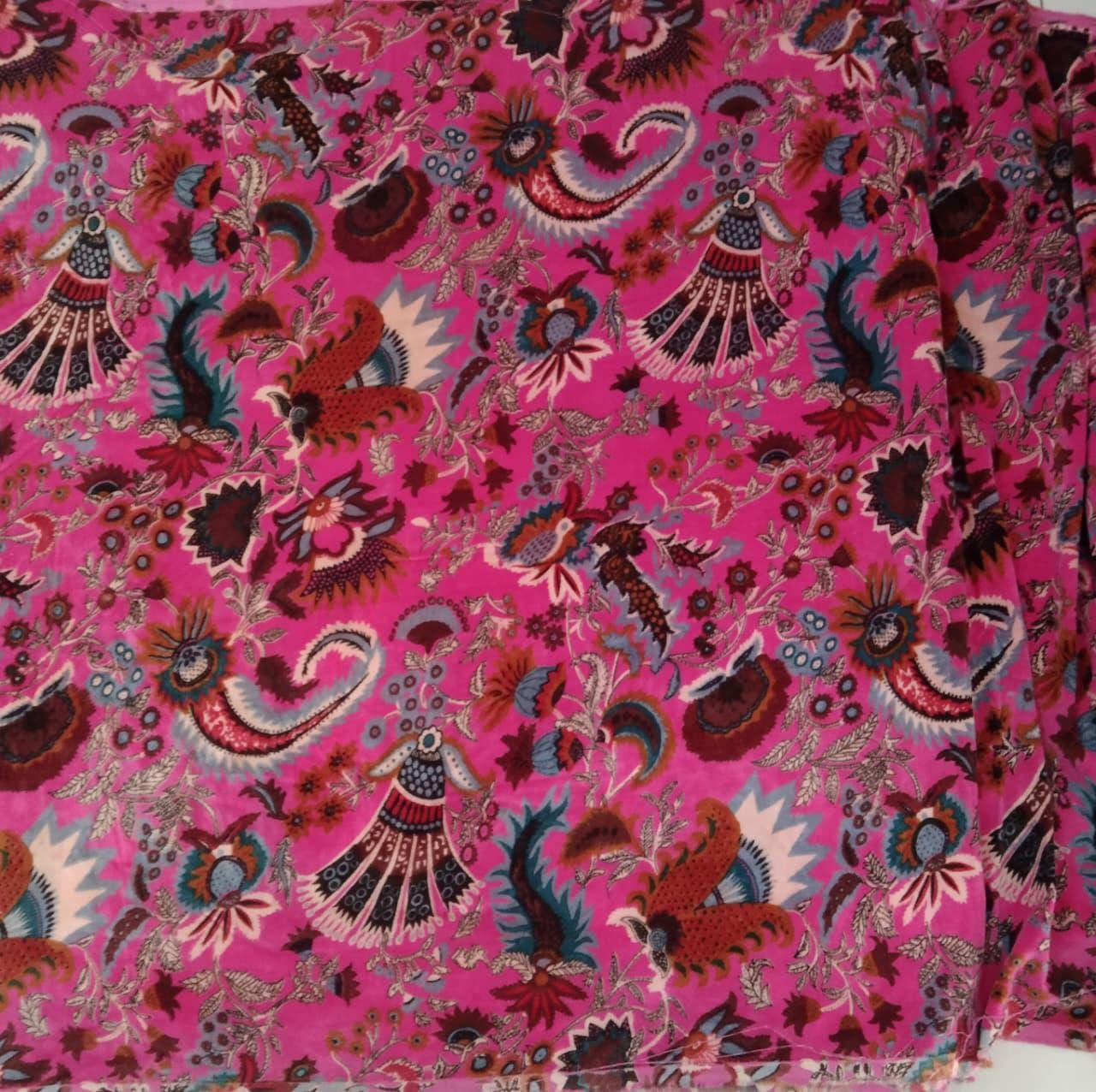 Cotton Velvet Fabric for Upholstery / DIY/ Dresses - Wandering Wildflower Mukut